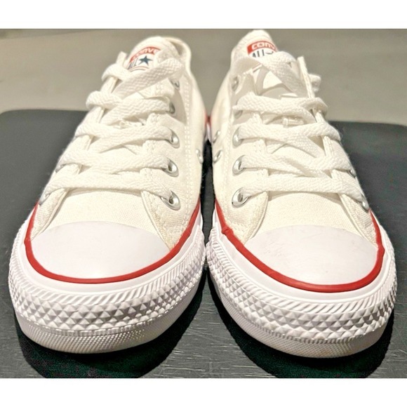 Converse Chuck Taylor All Star Low Top Sneakers White/Red Trim Men's 4/Women's 6 - Picture 8 of 11